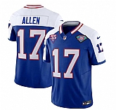 Men & Women & Youth Buffalo Bills #17 Josh Allen Blue White 2023 F.U.S.E. 75th Anniversary Throwback Vapor Untouchable Limited Football Stitched Jersey,baseball caps,new era cap wholesale,wholesale hats